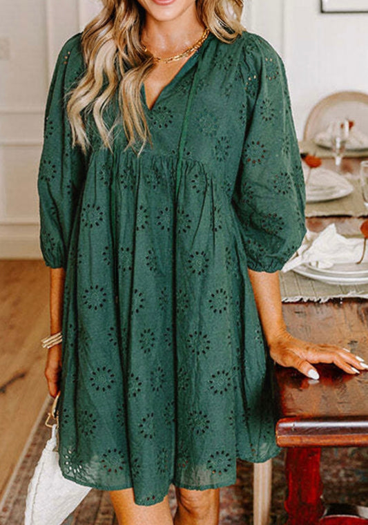 Green Eyelet Dress