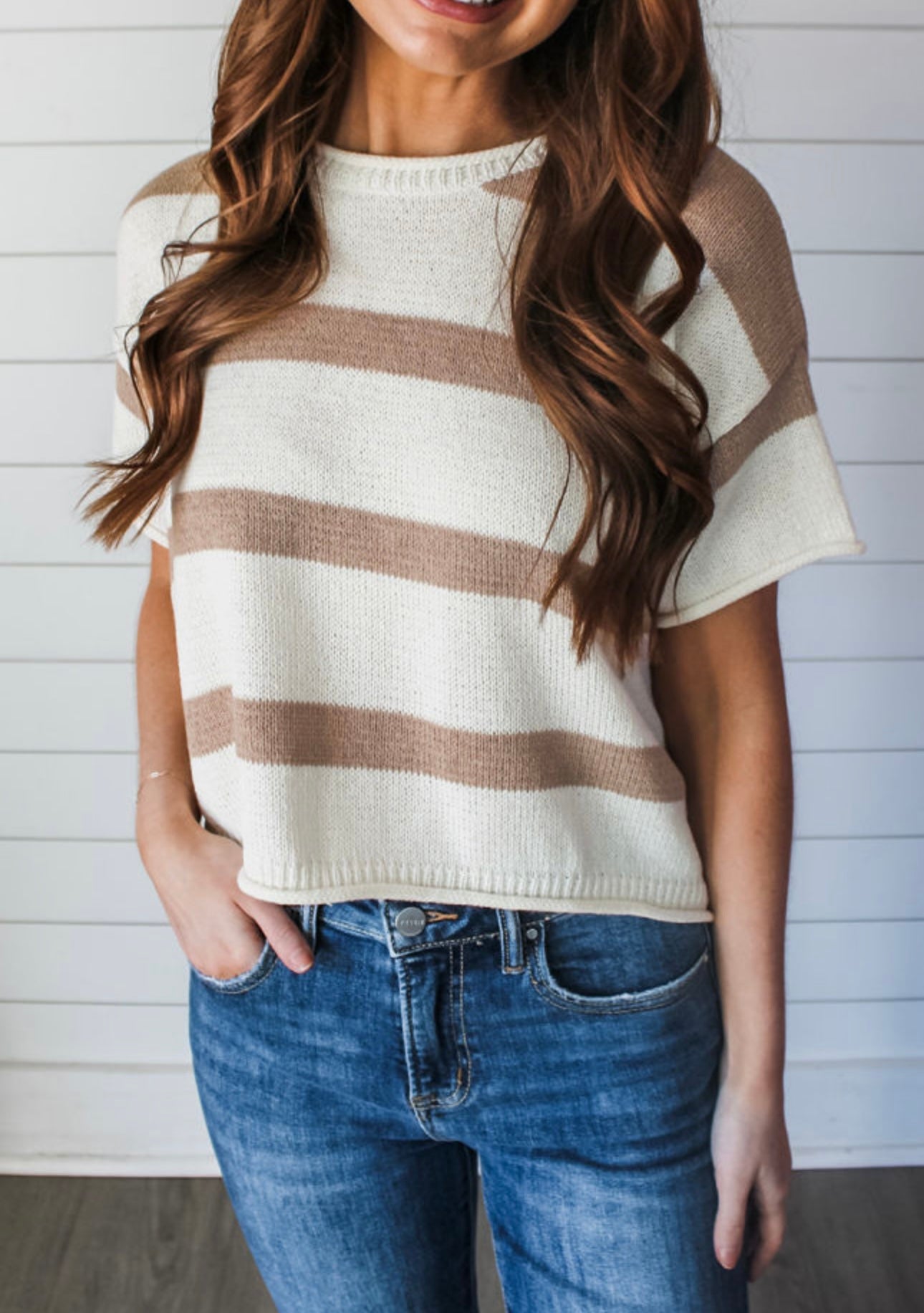 Khaki Striped Sweater