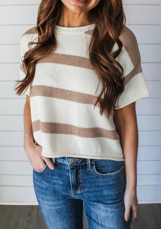 Khaki Striped Sweater