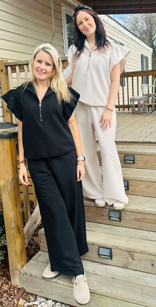 Ruffle Sleeve Pant Set