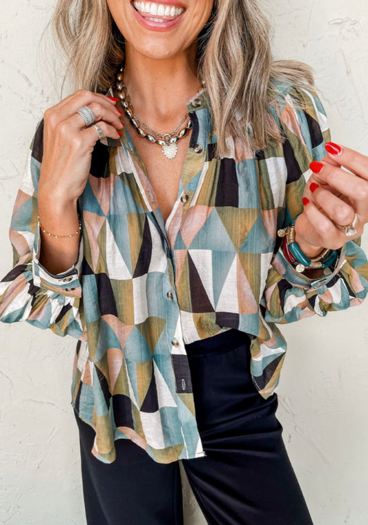Geometric Button Up