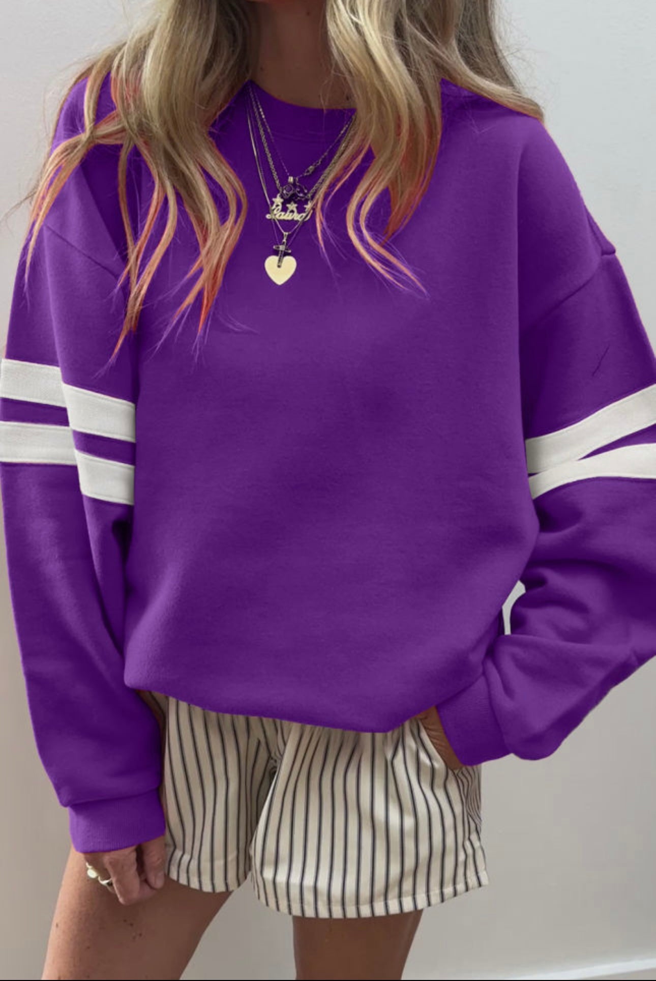 Purple Varsity Sweatshirt