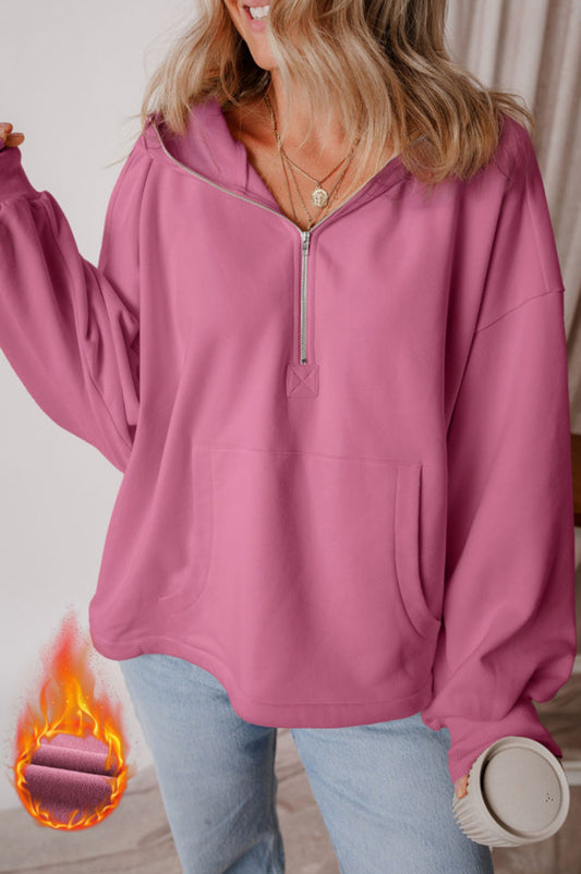 Pink Quarter Zip Hoodie