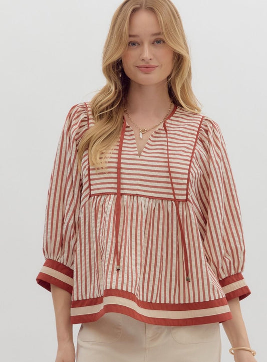 Rust Stripe Entro Top