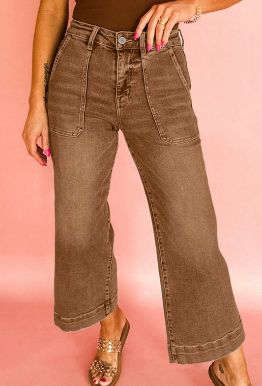 Brown Wide Leg Jeans