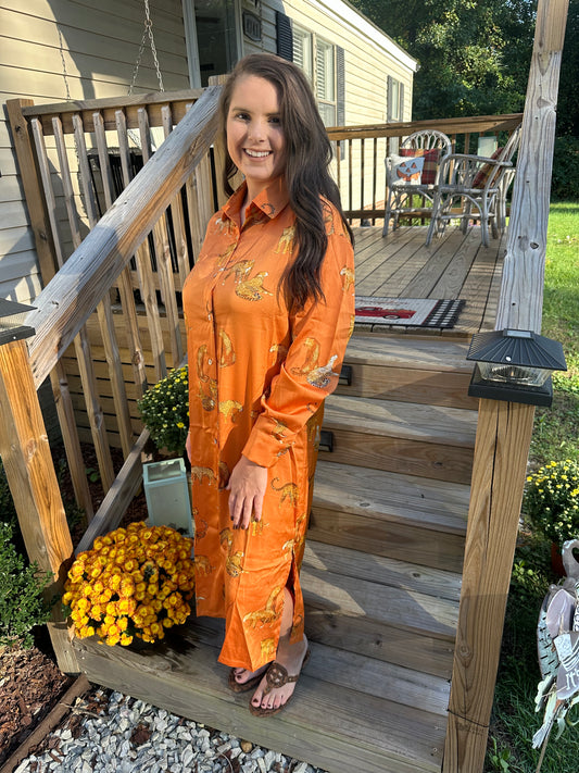 Cheetah Button Up Dress