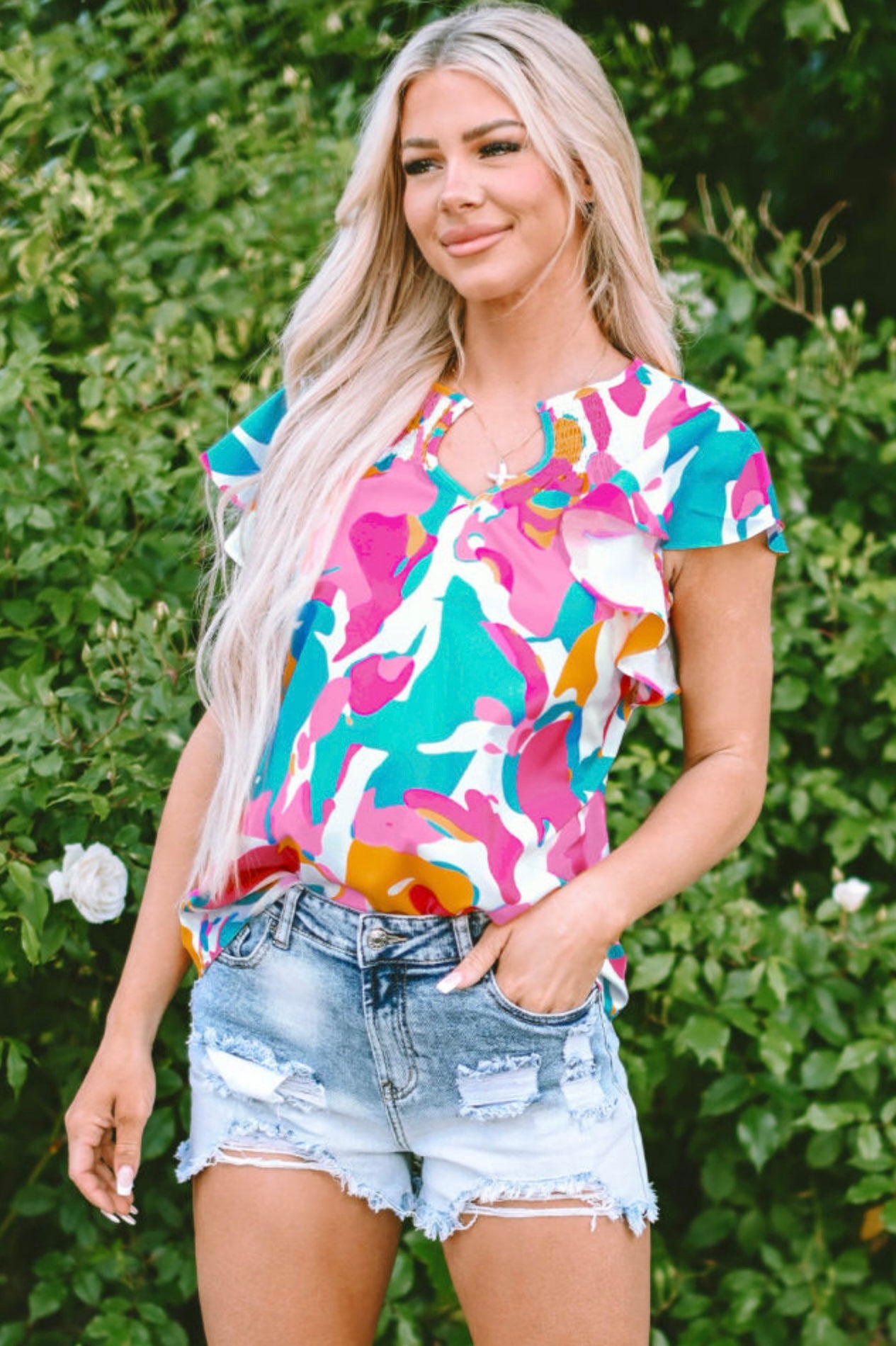 Multicolor Abstract Top