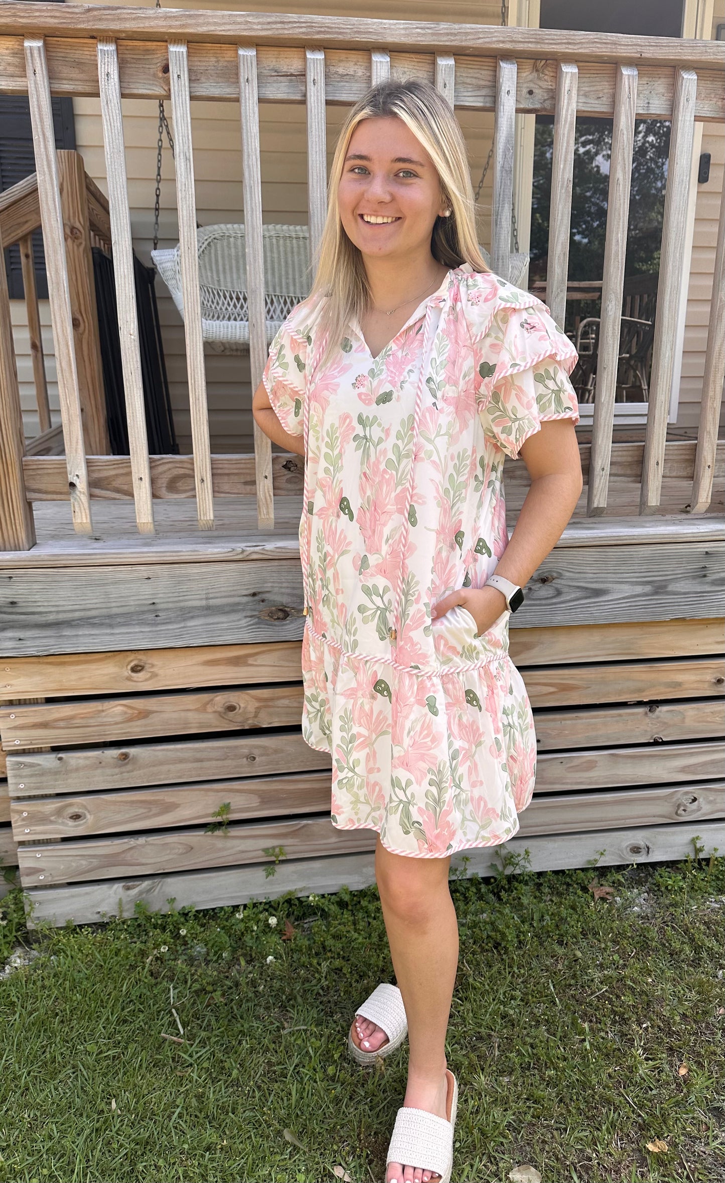 Baby Pink Floral Dress