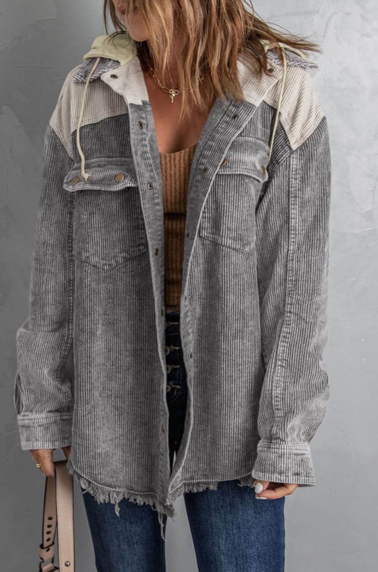 Corduroy Hooded Jacket
