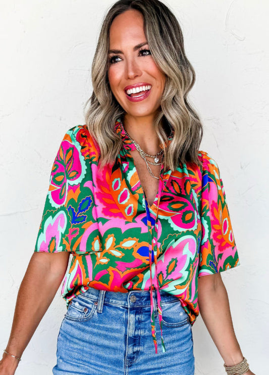 Multicolor Tassel Blouse